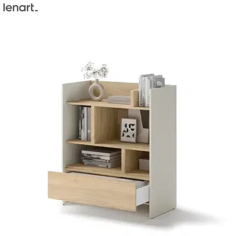 Nábytok Dig-net nábytok Regál Lenart BED CONCEPT BC-25 | kašmír / dub nagano