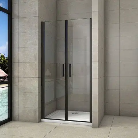 Sprchovacie kúty H K - Sprchové dvere dvojkrídlové BLACK SAFIR D2 80, 76-80 x 200 cm SE-BLACKSAFIRD280