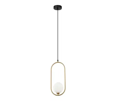 Svietidlá  PND-3965-1-BRO - Luster na lanku LUPUS 1xG9/25W/230V čierna/zlatá PND-3965-1-BRO