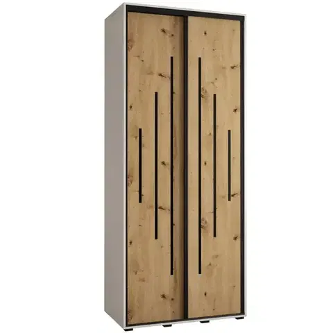 Šatníkové skrine Skriňa 45 Canaris 12 120 biela/artisan/čierna