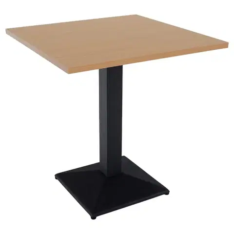 Jedálenské stoly KONDELA Rinaldo Typ 1 jedálenský bistro stôl 70x70 cm dub sonoma / čierna