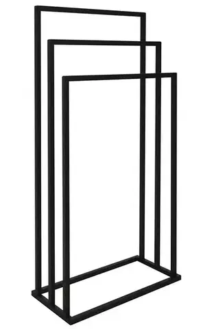 Držiaky na uteráky AQUALINE - Stojan na uteráky 450x860x210, čierna mat MU450B