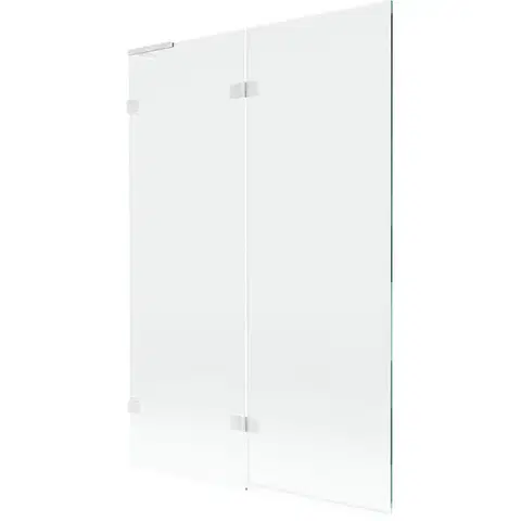 Sprchové dvere MEXEN/S - Lunar L vaňová zástena 2-krídlová ľavá 120 x 150, transparent, biela 897L-120-100-20-00-L