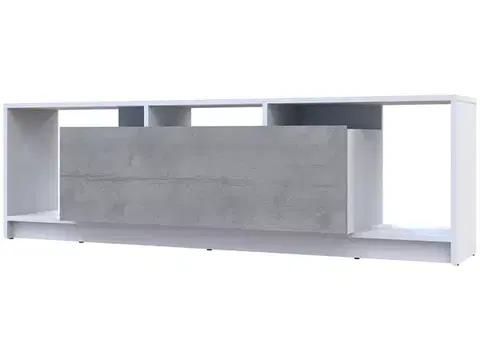 TV stolíky NABBI Ulfet U1 tv stolík biela / betón