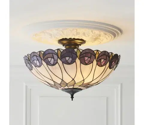 Svietidlá Endon 111906 - Prisadený luster Tiffany HUTCHINSON 3xE27/10W/230V priemer 50 cm 111906