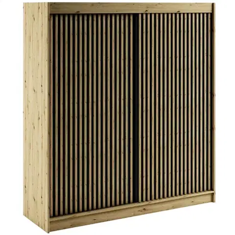 Šatníkové skrine Skriňa Lamelo 1 200 Dub Artisan/čierna