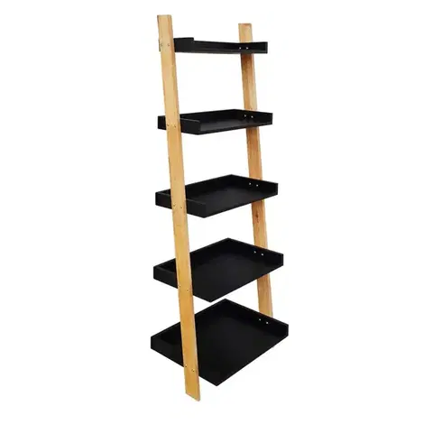 Kúpeľňový nábytok Set poličky a nosníkov Naturel Home čierna/orech mat 53,5x170x40 cm HOMEP5C HOMEP5C