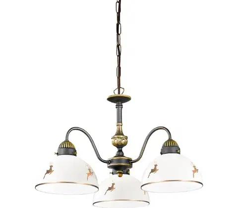 Svietidlá Kolarz 731.83.150 - Luster na reťazi NONNA 3xE27/75W/230V jelení, ružové zlato 731.83.150