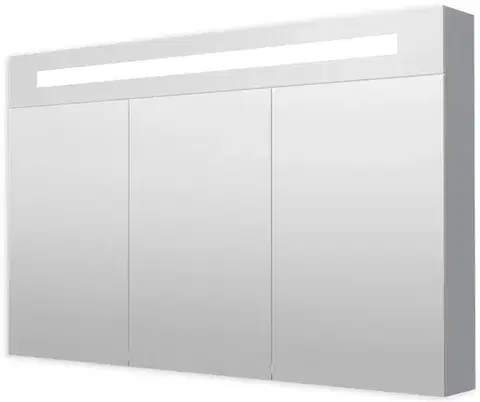 Kúpeľňové zrkadlá Naturel - Zrkadlová skriňa 120 cm s LED osvetlením, 3 dvere, zásvuka + vypínač, IP44 GALZS120LED GALZS120LED