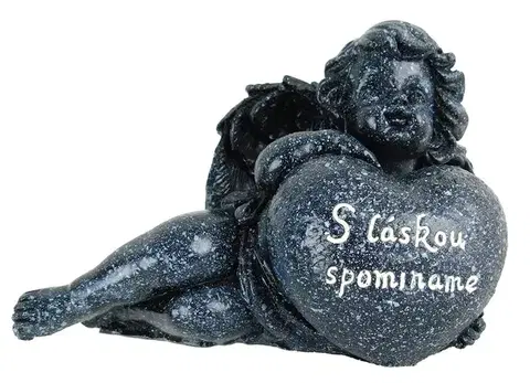 Sošky, figurky - anjeli MAKRO - Anjel - s láskou spomíname 14x10cm