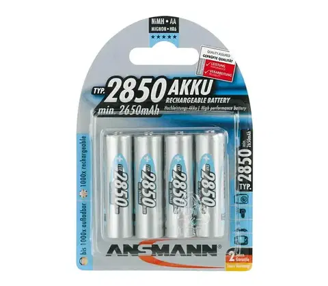 Predlžovacie káble Ansmann 07522 Mignon AA - 4ks nabíjacia batéria NiMH/1,2V/2850mAh 07522