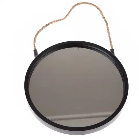 Bytové dekorácie Plastové závesné zrkadlo Embellir čierna, pr. 25 cm, pr. 25 cm