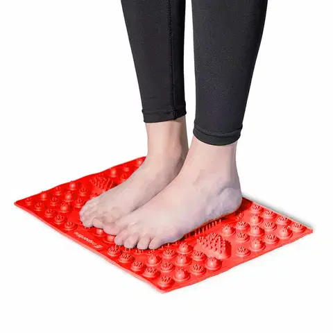 Masážne prístroje Masážna podložka pod chodidlá inSPORTline Tilsipur 39x29 cm červená