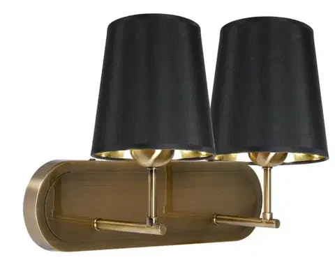 Nástenné svetlá Dvojitá nástenná lampa Milonga čierna/patina