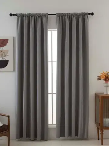 Závesy MKLozkoviny.sk Blackout závesy Ricardo sivohnedé - 140 x 180 cm (2ks) - riasiaca stuha