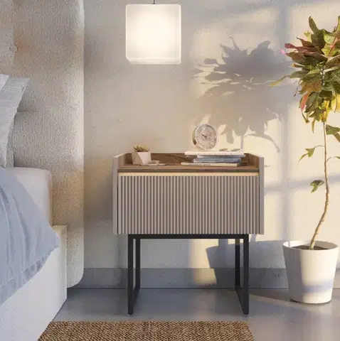Nočné stolíky Dig-net nábytok Nočný stolík GALO LG-08 s LED osvetlením
