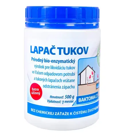Upratovanie Baktérie pre rozklad tukov v sifónoch, potrubiach, tukových lapačoch - Baktoma TL 0,5kg Baktoma TL: 0,5 kg