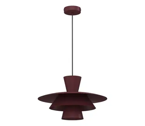 Svietidlá  Závesný luster PLATO na lanku 1xE27/15W/230V bordová 5755