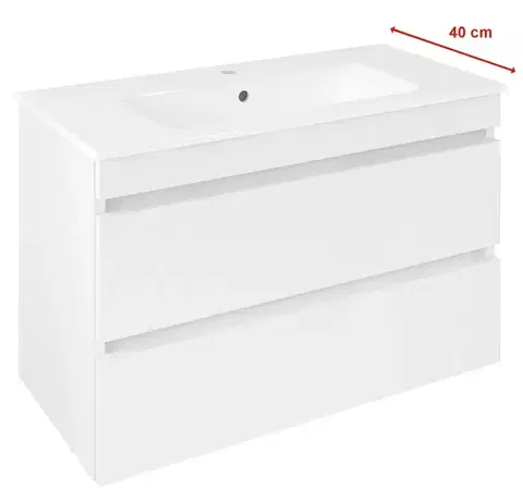 Kúpeľňový nábytok SAPHO - EZARA umývadlová skrinka 78x54x39cm, biela lesk EZ792-3030