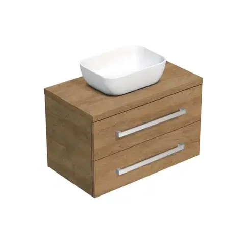 Kúpeľňový nábytok Kúpeľňová skrinka s krycou doskou SAT Cube Way 80x47, 5x46 cm dub Hickory CUBE46803DH45 CUBE46803DH45