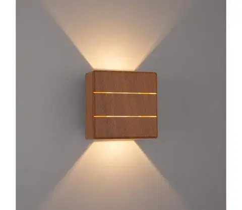 Svietidlá BRILAGI - LED vonkajšie nástenné svietidlo DOUBLERAY LINE LED/6W/230V dekor dreva IP54 BRI657