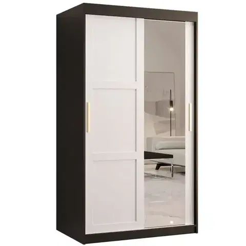 Šatníkové skrine Skriňa Amiro 2 100 čierny/biely