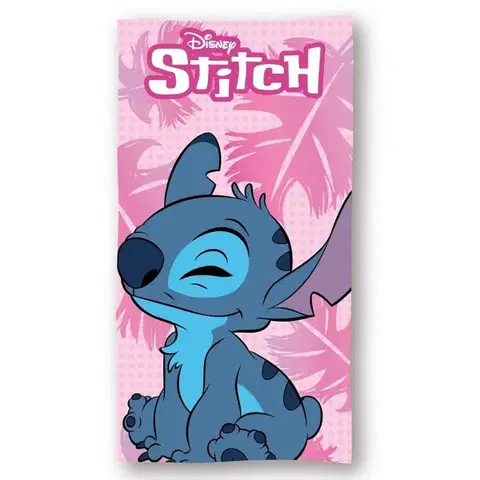 Osušky pre bábätká Detská osuška Stitch ružová 70X140cm Setino Tiahome