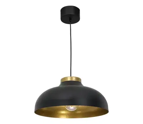 Svietidlá  Luster na lanku BASCA 1xE27/60W/230V čierna/zlatá 1733