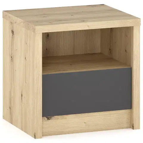 Nočné stolíky NABBI Daicos N nočný stolík (2 ks) dub artisan / sivá