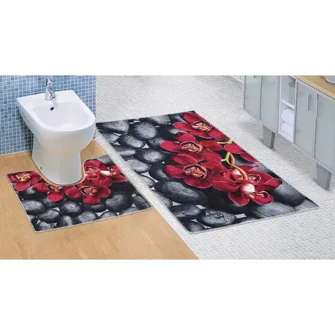 Koberce a koberčeky Bellatex Kúpeľňová predložka Orchidea 3D, 60 x 100 + 60 x 50 cm
