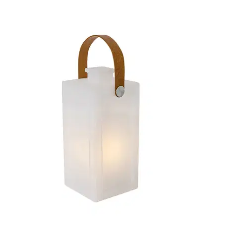 Lampy Moderná stolná lampa biela s efektom plameňa nabíjateľná IP44 - Stard