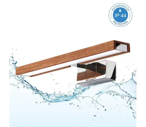 Kúpeľňové zrkadlá BRILAGI-LED Kúpeľňové osvetlenie zrkadla 3v1 WOODY MIRROR LED/8W/230V IP44 chróm/dub/čerešňa 8590828018148