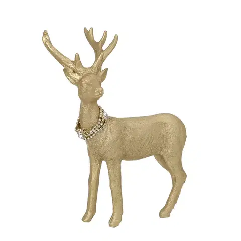 Vianočné dekorácie Figúrka Deer Gold 18x8x23 cm