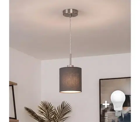 Svietidlá BRILAGI - LED luster na lankách NUBILA 1xE27/60W/230V pr. 14 cm antracit EG32515+BG1574