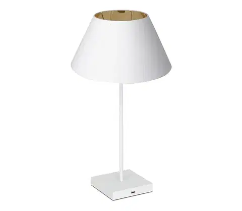 Lampy  Stolná lampa s USB konektorom 1xE27/60W/230V biela 0900