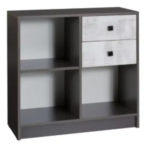 Komody do detskej izby Komoda Tommy 13 P/L grafit/enigma