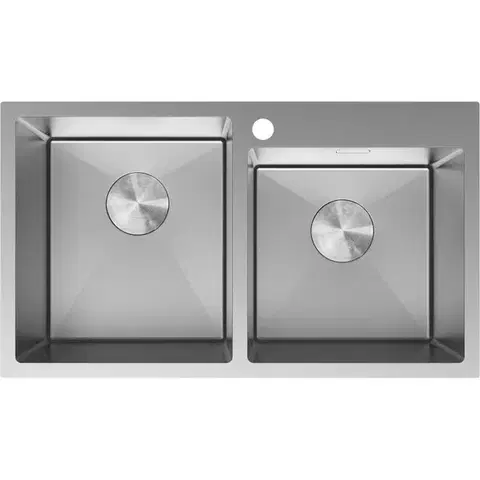 Kuchynské drezy MEXEN MEXEN - Xorin oceľový drez 2-bowl 780 x 450 mm, nerez 6441782000-01