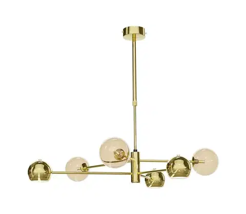 Svietidlá Jupiter 1963 - Luster na tyči MOKA 3xGU10/10W/230V + 3xG9/10W/230V zlatá/béžová 1963