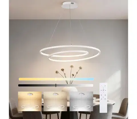 Svietidlá BRILAGI-LED Stmievateľný luster na lanku TWISTER LED/105W/230V pr. 100 cm biela+DO BRI481