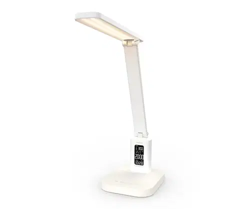 Lampy  LTLRC10WT - LED stmievateľná nabíjateľná lampa s displejom 7,5W/1200 mAh 3000/4000/5700K biela LTLRC10WT