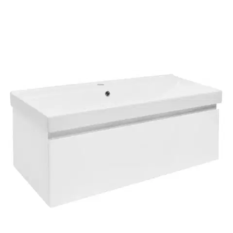 Kúpeľňový nábytok Kúpeľňová skrinka s umývadlom SAT B-WAY 99x30x45 cm biela lesk BWAY100WU1 BWAY100WU1