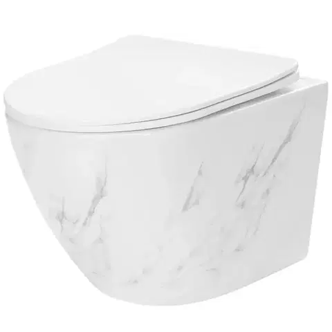 Sanitárna keramika Závesná WC misa Carlos duroplast/Flat/Zm Nature Marble