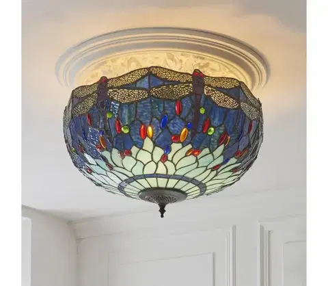 Svietidlá Endon 111899 - Stropné svietidlo Tiffany DRAGONFLY 3xE27/10W/230V pr. 50 cm 111899