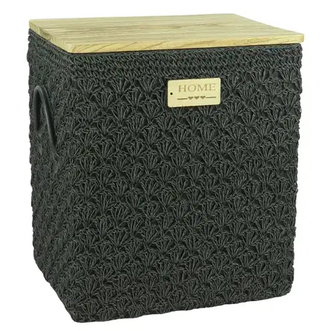 Kúpeľňové doplnky Kôš obdĺžnikový hačkovaný xxl.43.5×34.5 h