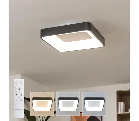Svietidlá BRILAGI - LED stmievateľné stropné svietidlo FALCON II LED/80W/230V 40x40 cm čierne + diaľkové ovládanie BRC2669-400/CR
