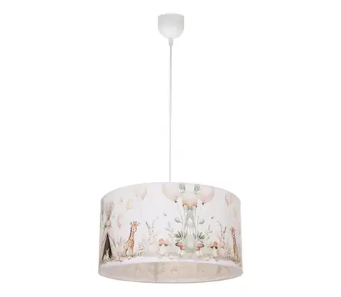 Svietidlá  Detský luster KIDS ROOM 1xE27/60W/230V, priemer 40 cm, s motívom zvieratiek H0963