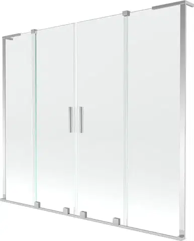 Sprchové dvere MEXEN/S - Velar L Duo dvojkrídlová posuvná vaňová zástena 180 x 150, transparent, chróm 896-180-003-02-01