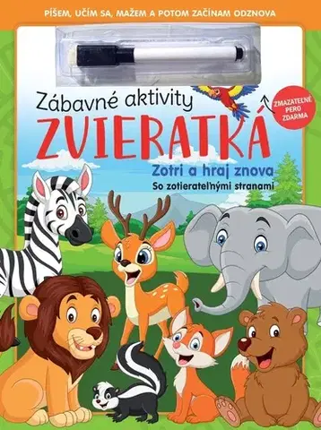 Nalepovačky, vystrihovačky, skladačky Zábavné aktivity zvieratká - zotri a hraj znova