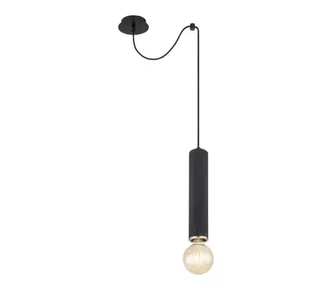 Svietidlá Globo 15499H - Luster na lanku MARION 1xE27/60W/230V čierne drevo 15499H