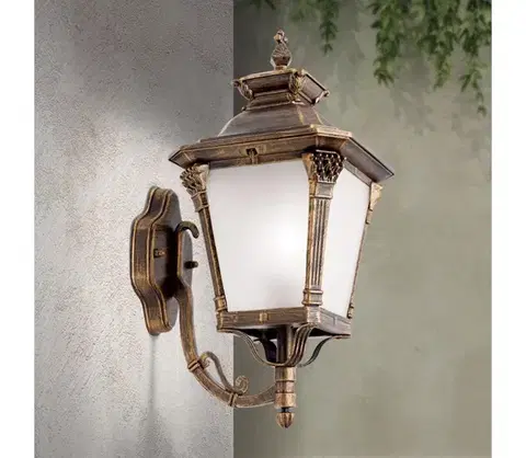 Svietidlá Orion - Vonkajšie nástenné svietidlo AIKO 1xE27/60W/230V IP23 bronz/patina AL 11-1138/1 Patina/aufwärts